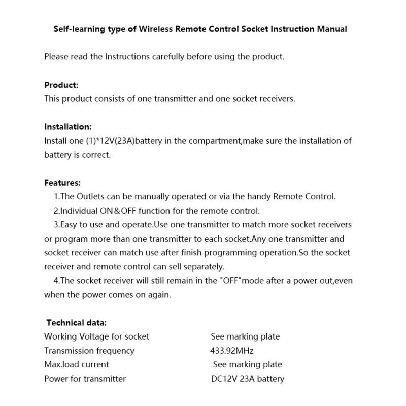 Remote Control Power Outlet Light Switch Plug for Smart Socket Eu Adapter Wireless On/Off Standard Europlug Home Lamp Ho