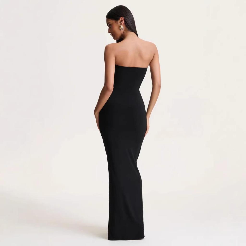 2026 Spring Elegant Sleeveless Pleated Bandeau Evening Gown