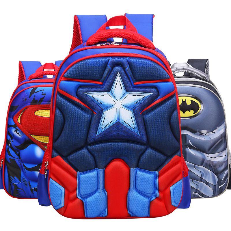 3d Spiderman Batman Captain America Childrens School Bag Backpack For Boys Kids