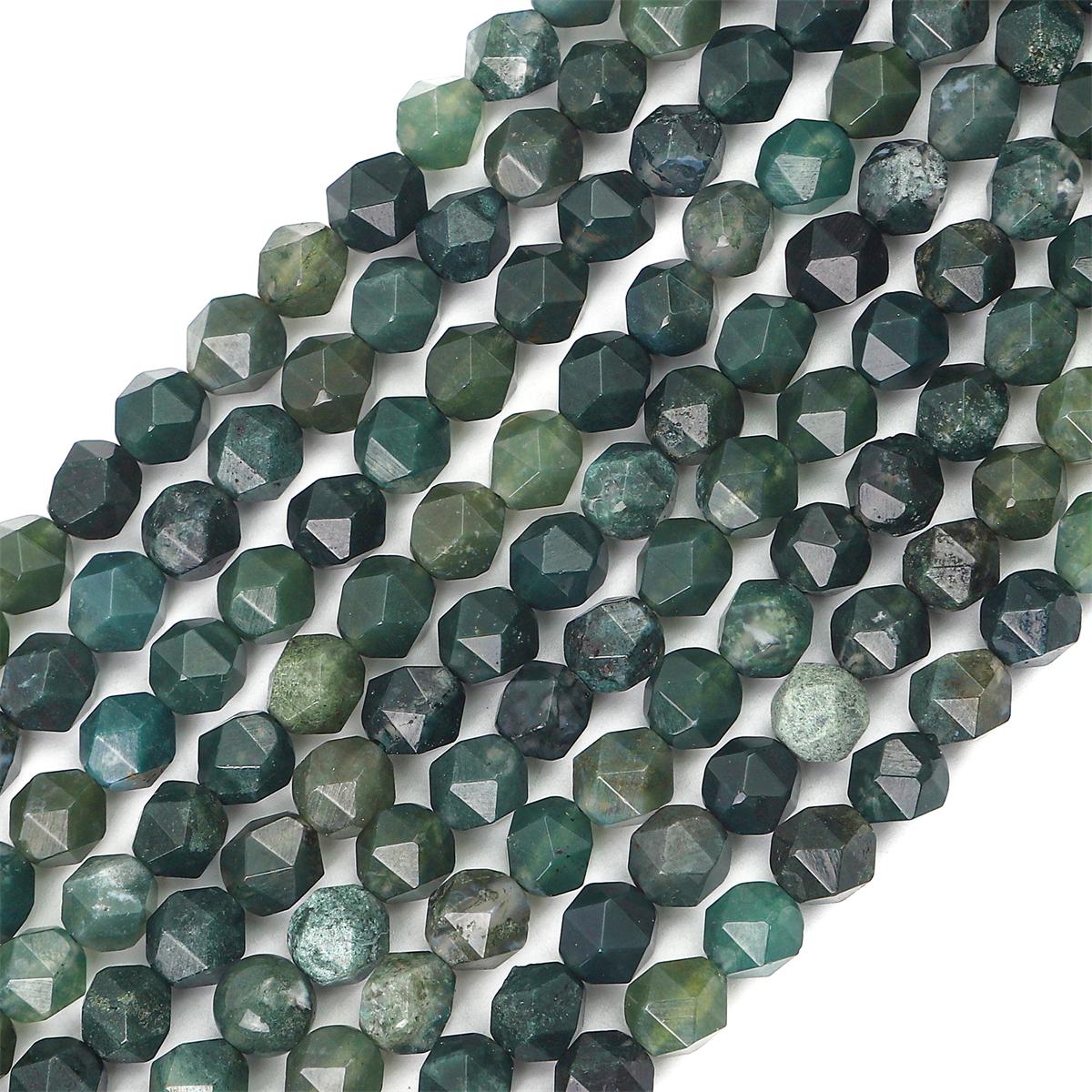 

Граненые бусины из натурального камня, свободные бусины для изготовления ювелирных изделий, браслет, ожерелье, серьги своими руками Moss Agate 6mm 58pcs