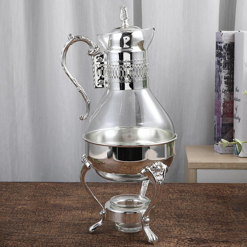 Heated Metal Glass Coffee Pot Teapot
