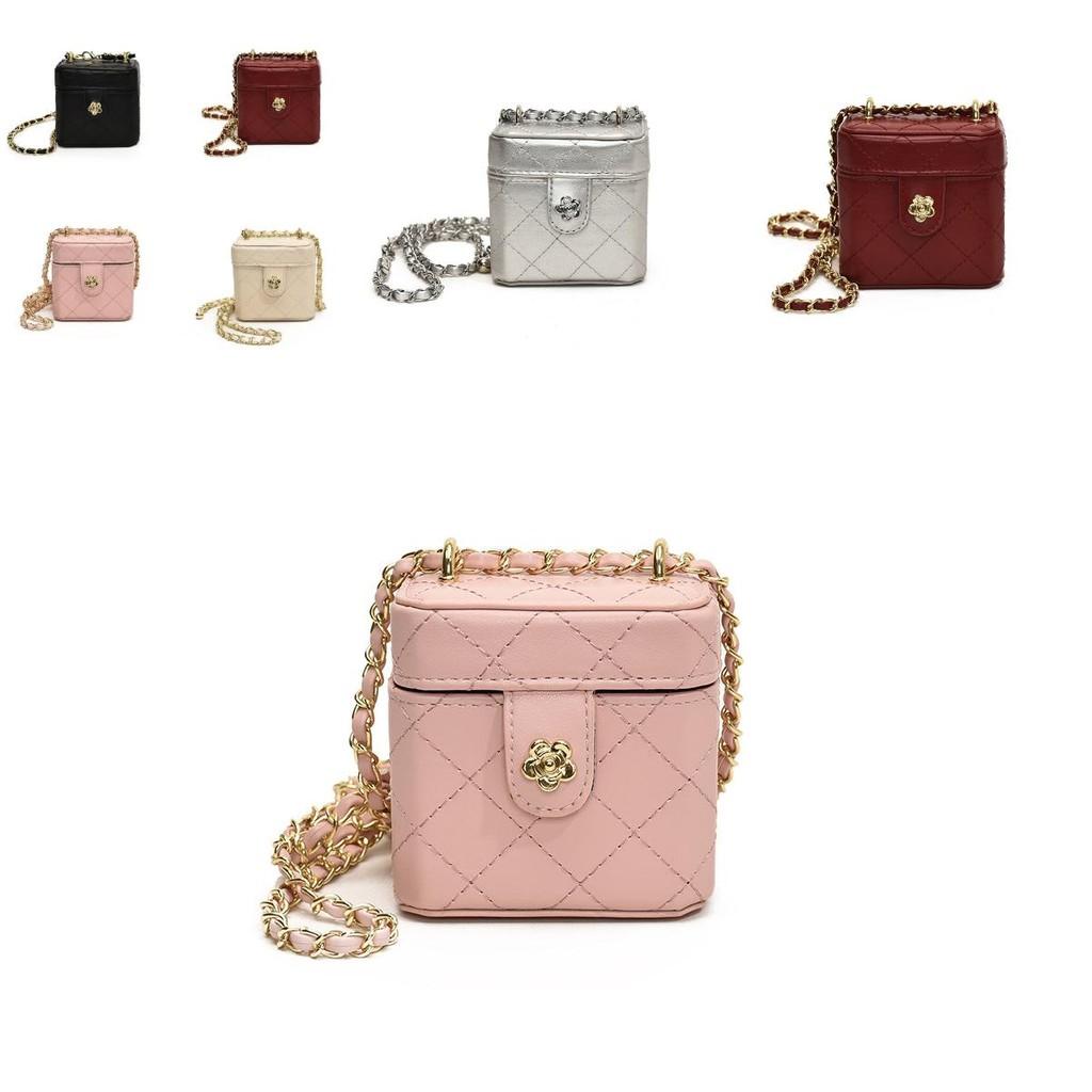 Stylish And Trendy Korean Mini Box Bag For Kids With Chain Design In Various Colors