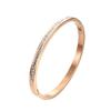 18K Gold-Plated Titanium Steel Diamond Bangle for Women & Men's Open Bracelet