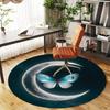 1pc Moon Butterfly Round Chair mat office Area Rug - Non-Slip, Floor Mat for Office, Bedroom, and Indoor Decor p127006