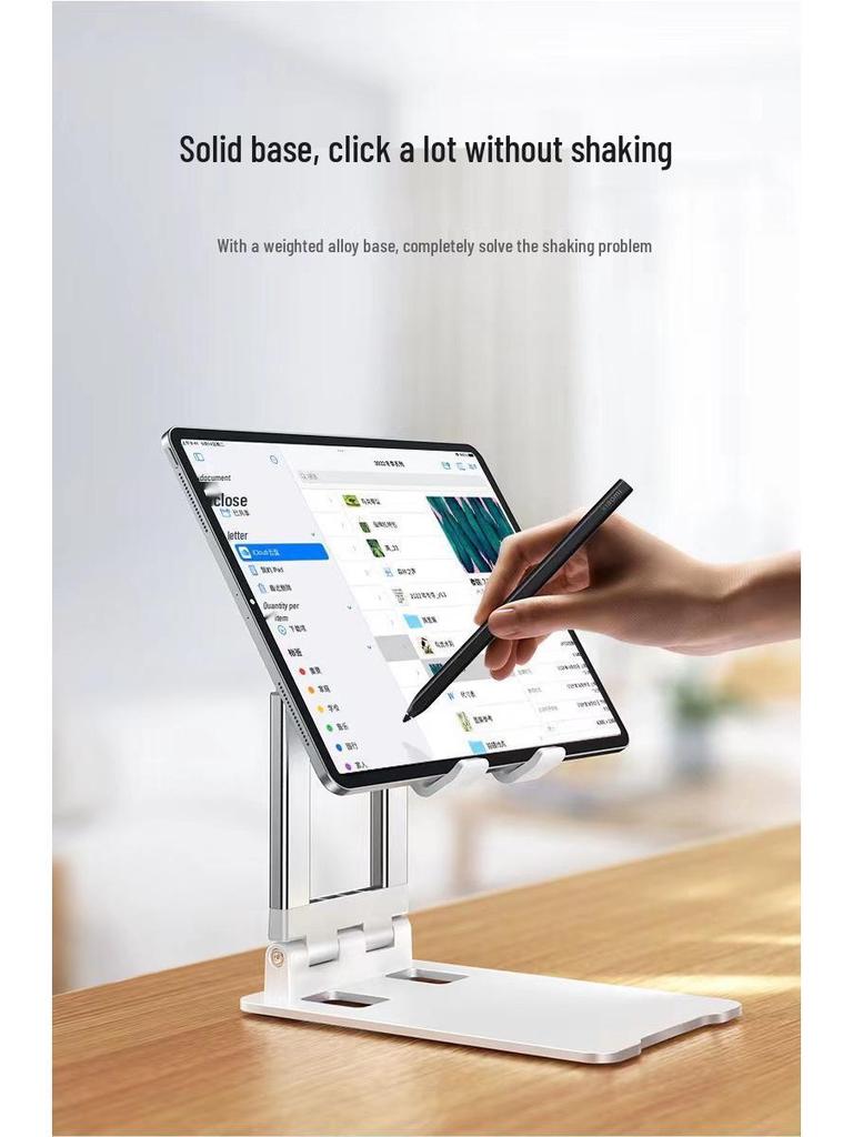 Foldable Metal Tablet Stand for Desktop: Adjustable for Online Classes & Gaming