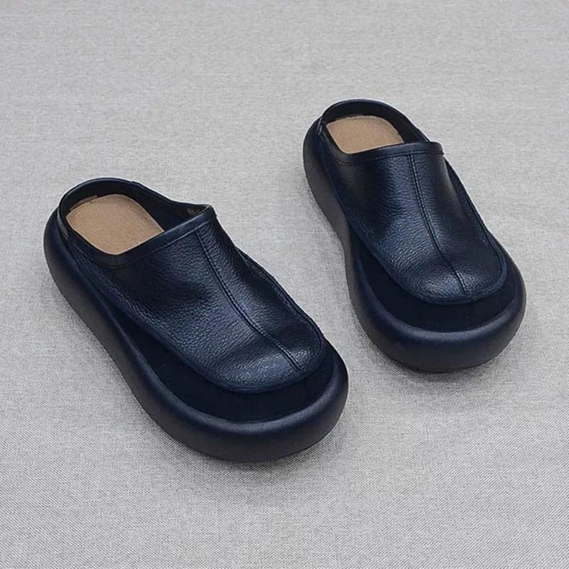 

Модные балетки Женские тапочки Платформа Повседневные Мюли Слингбэки Обувь Уютные женские сандалии Лето 2025 Новый бренд Для ходьбы Zapatos De Mujer 39 чёрный