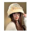 Plush Knitted Bucket Hat Women's Autumn and Winter Bucket Hat Warm and Cold Ear Protection Plush Hat