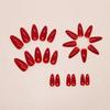 Einfaches Temperament Rot und Weiß Mittellange Mandelformnägel Modische Maniküre-Patches Abnehmbare Tragbare Nägel 24 Stück