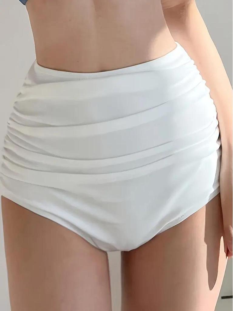Women's High Waist Tummy Control Ruched Bikini Briefs