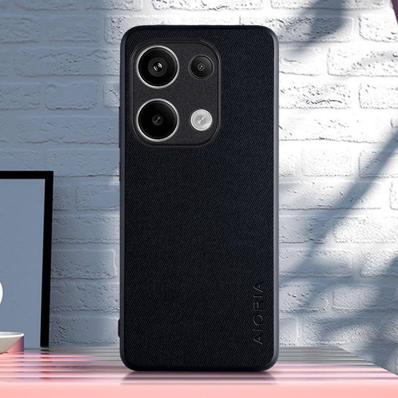 Textile Case for Xiaomi Poco M6 Pro 4G Soft TPU with Hard PC 3in1 Material Perfect Touching Feel for Poco M6 Pro 4G Case