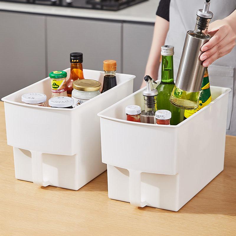 Plastic Stackable Storage Boxes, Kitchen Storage Boxes with Handles, Cabinet Handle Boxes, Top Cabinet Pull-out Storage Boxes