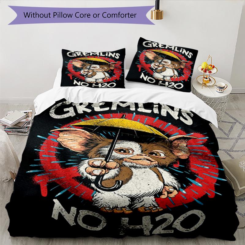 Gremlins Ban Design Bed Bedding Set 1 Duvet Cover + 2 Pillowcases Soft Breathable Household Bed Linens