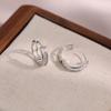 2025 new pearl ear buckle femininity elegant contrasting stud earrings jewelry simple versatile plain ring earrings
