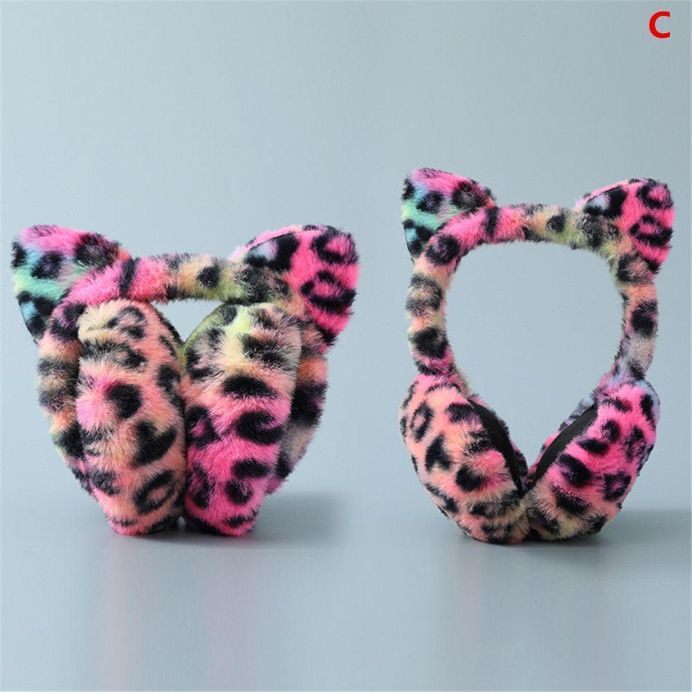 

Casual Soft Leopard Plush Ear Warmer Earflaps Warm Ear Muffs C