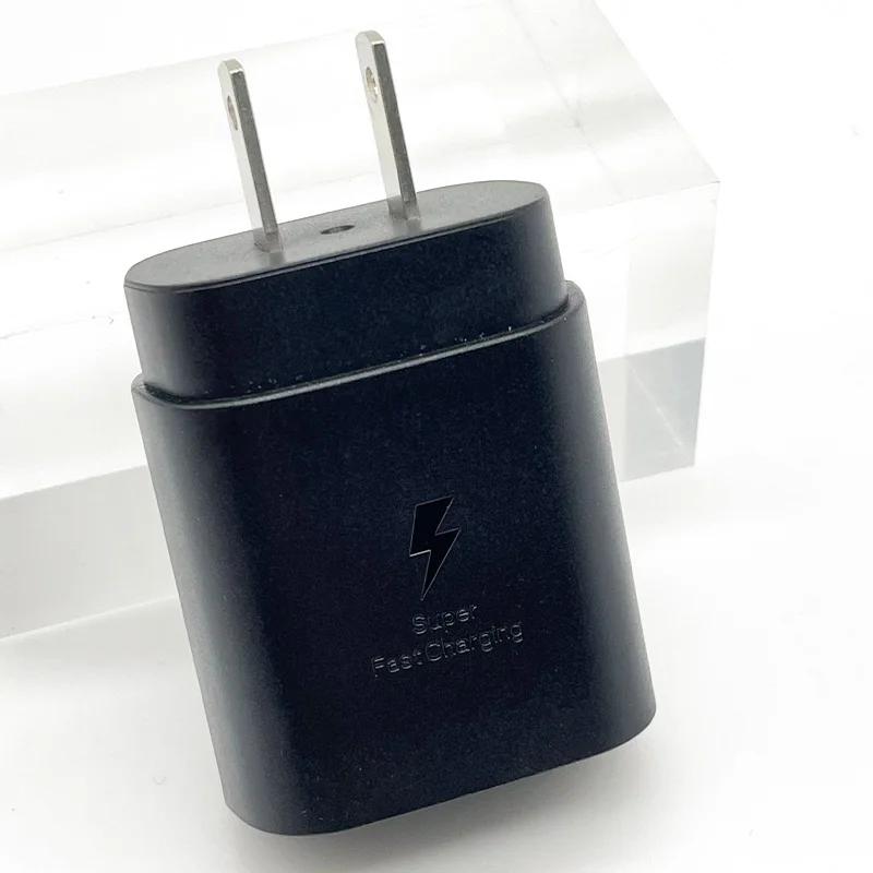 

25 Вт Супербыстрая зарядка Вилка США Адаптер питания 3А Кабель Type C Для iPhone 15 Pro Max Для Galaxy Z Flip 6 5 4 3 S24 S23 S22 Black Charger Only