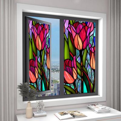 Fensterfolie, bunte Glasfolie, einfach zu installieren, UV-Schutz, Vintage-Glasfensteraufkleber, Heimdekoration