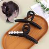 Camellia Black Matte Claw Clip - High-Class Autumn/Winter Hair Accessory