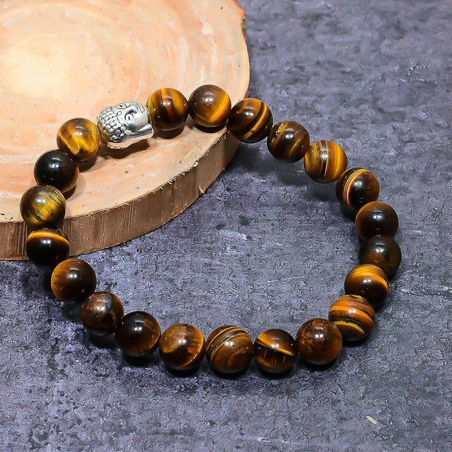 Natural Tiger Eye Gemstone Handmade Cuff Adjustable ETC-9746
