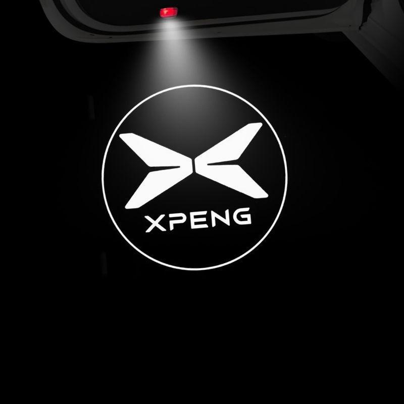 2PCS For Xpeng G9 2022 2023 2024 2025 LED Car Logo Laser Projector Welcome Door Lights Lamps Projection Atmosphere Light