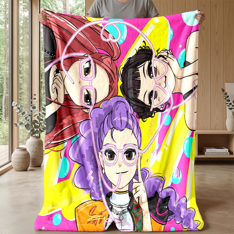Coperta Morbida Calda Leggera in Flanella Stampata Kpop Demon Hunters Coperta per Tutte le Stagioni per Divano Letto Campeggio Decorazione Casa Regalo di Festa