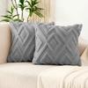 2Pcs Boho Abstract Plush Pillow Covers, Soft Fuzzy Decorative Cushion Cases for Couch, Sofa, Bedroom & Farmhouse Home Decor