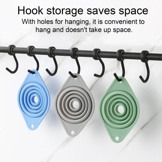 Collapsible Silicone Funnel Food Grade Foldable Kitchen Funnels for Oil Wine Transfer Heat Resistant Non-Stick Multifunctional Funnels