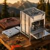 Folding Camping Wood Stove With Grill Box Stove Durable Campfire Stove  Hiking