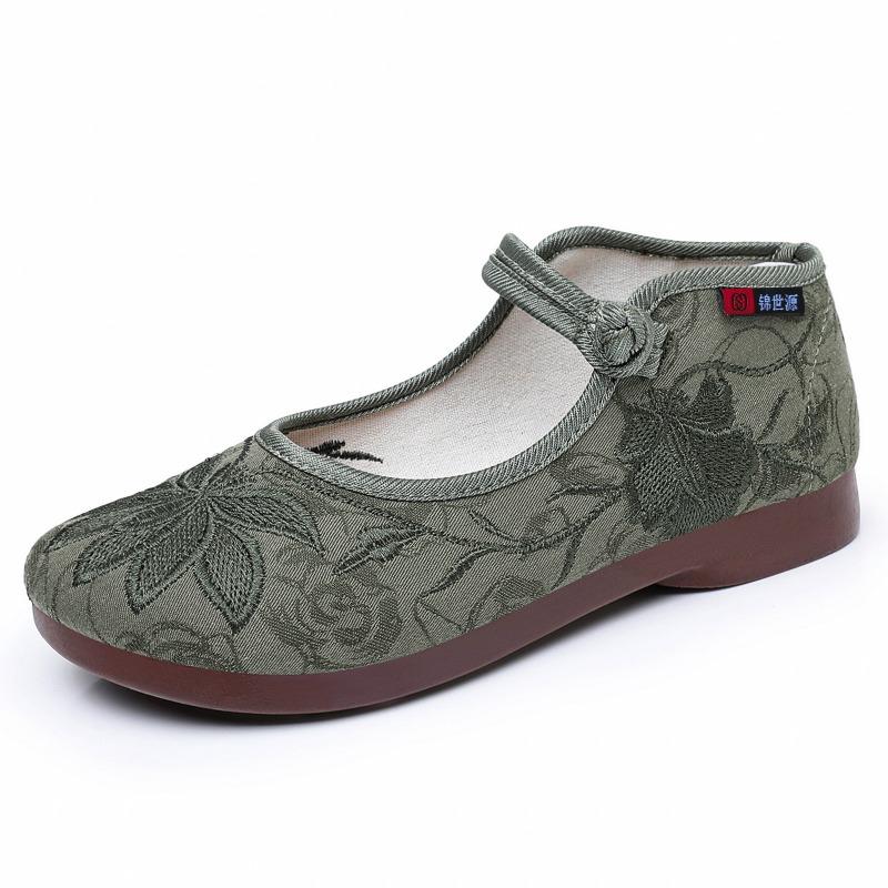 Women's Retro Embroidered Shoes, Single Shoes with Soft Soles, Cloth Shoes