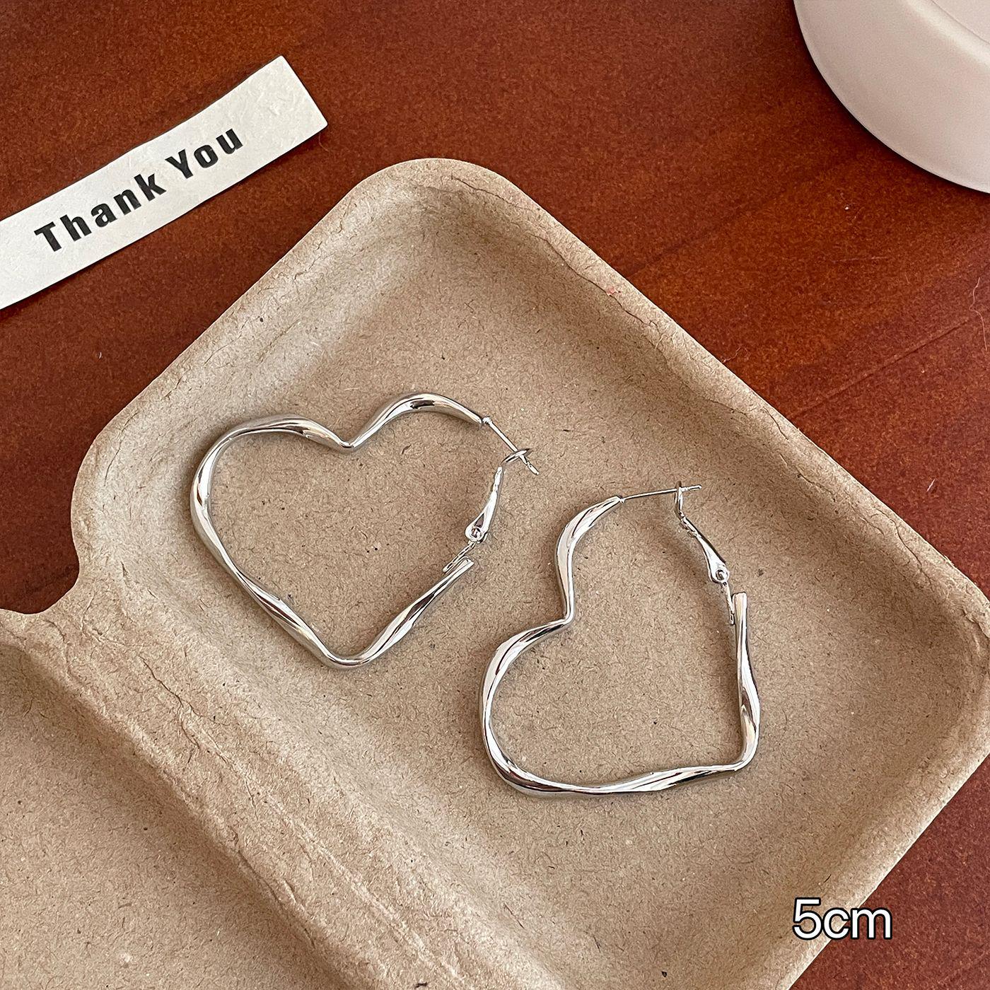 

«Крупные геометрические серебряные серьги для женщин — простые, простые, круглые и стильные для европейской и американской моды»