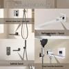 LANGZHIWEN Square Wall-Mounted Rotatable Shower Mixer with Basin Spout