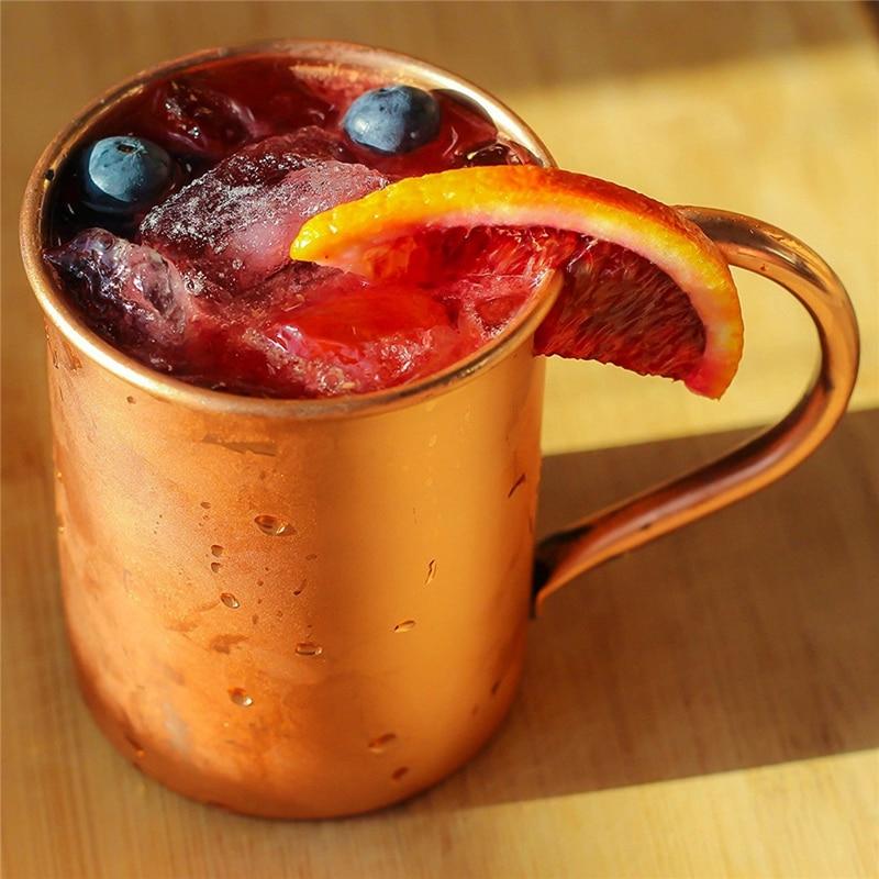 Reines Kupfer Moscow Mule Glas Hart glatt Cocktail ohne Auskleidung Kaffee Bier Milchglas Hausbar Getränke Kühl