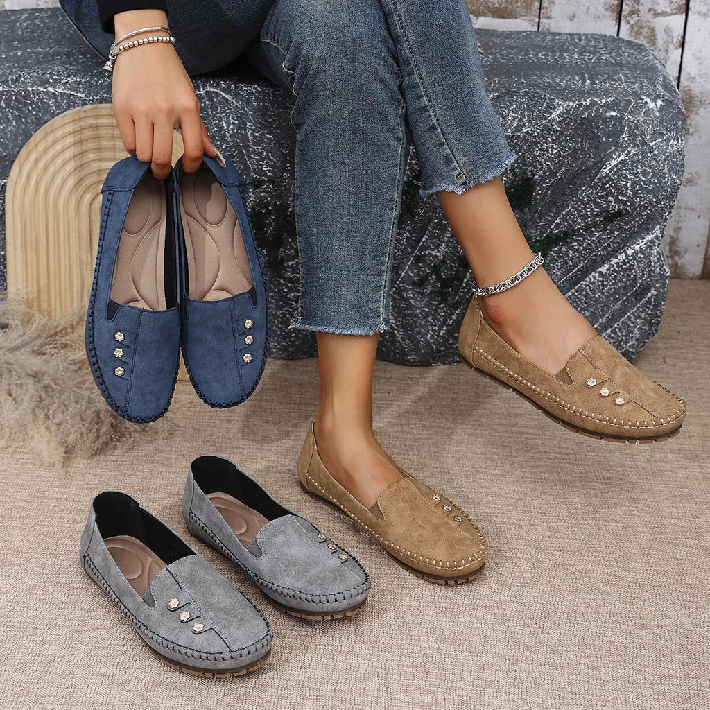 Large size foreign trade suture laser women's flat loafers foreign trade, comfortable and versatile supply
