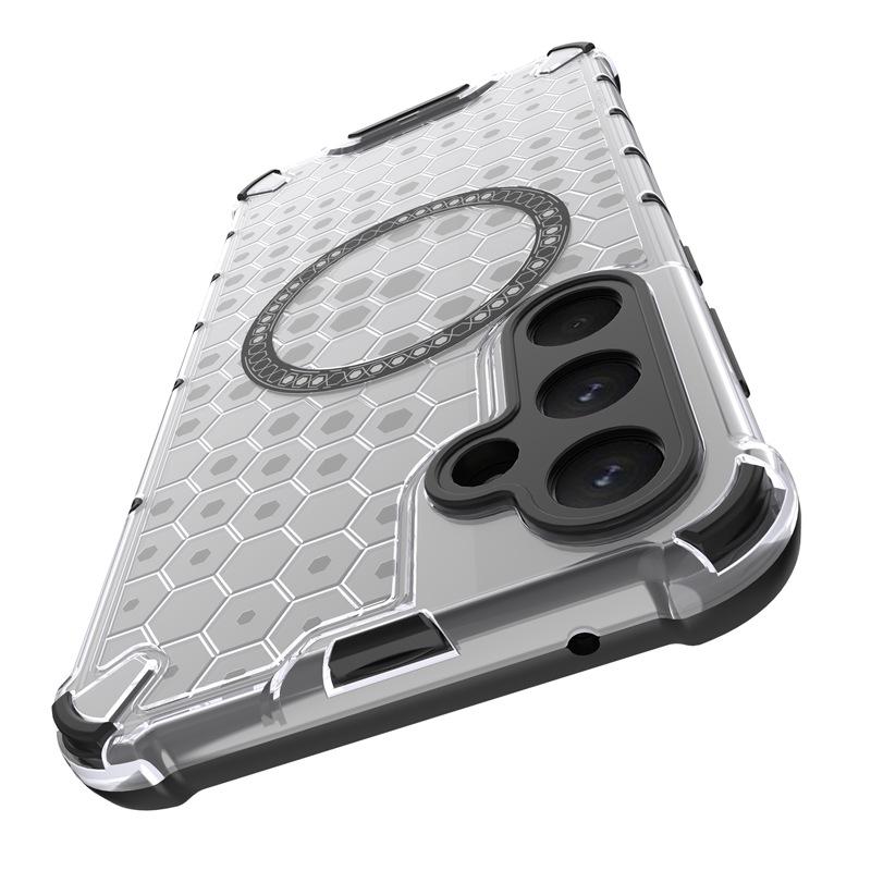 Suitable for Samsung A55 Creative Color Transparent Heat Dissipation Protective Case Samsung S25 Ultra Honeycomb Magnetic Phone Case