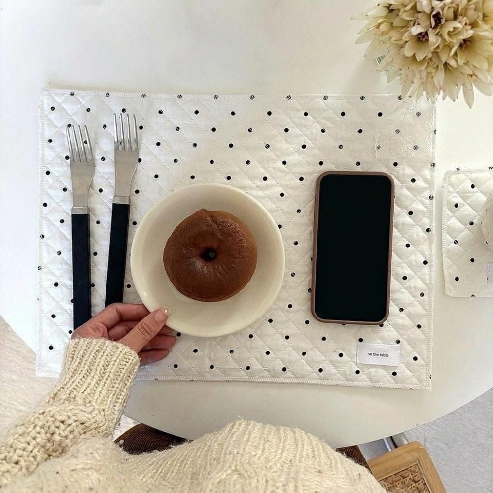 Cotton Heart Shaped Placemat Insulated Cup Mat Cute Kitchen Table Mat  Kitchen