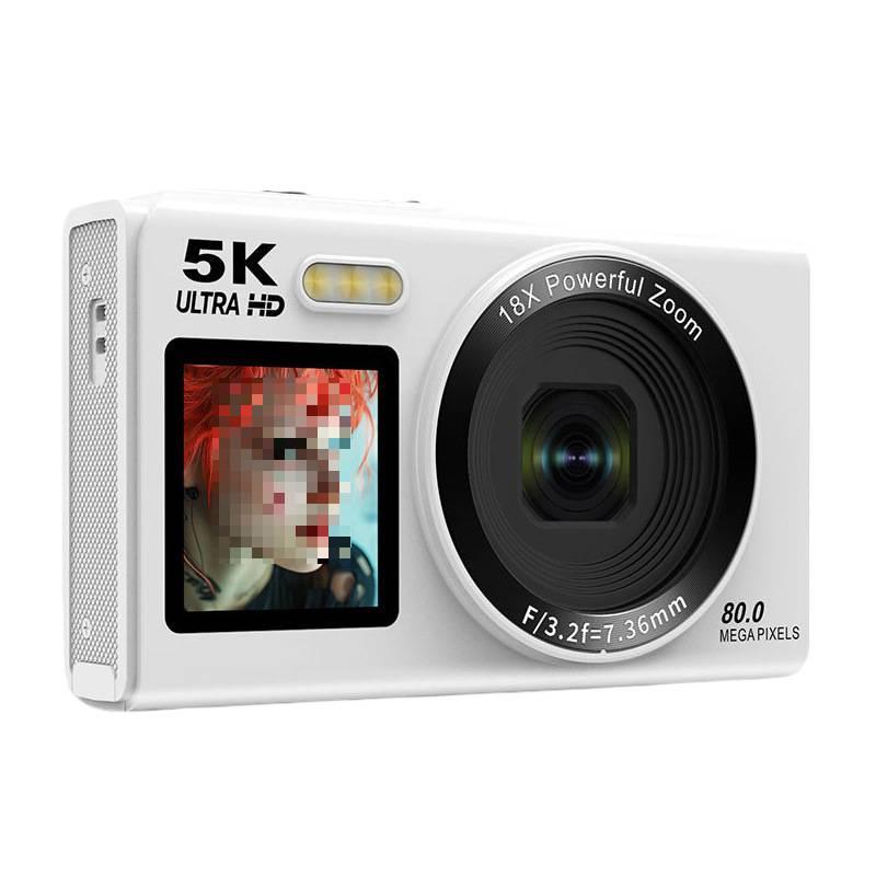 5K HD Dual-Screen Digital Camera with WIFI Transfer: Ultra-Clear Portable Selfie Cam for Students