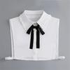Girls Bowknots Lapel Shirt Detachable Collar Autumn Sweater Blouse Women Fake Collar Girls Removable Shirt Neck False Collar