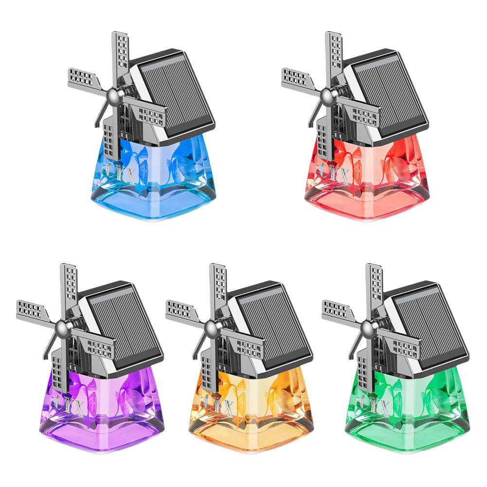 Auto Windmill Solar Car Perfume Air Freshener Aromatherapy Cute Car Energy Rotating Aromatherapy Diffuser Interior Decoration