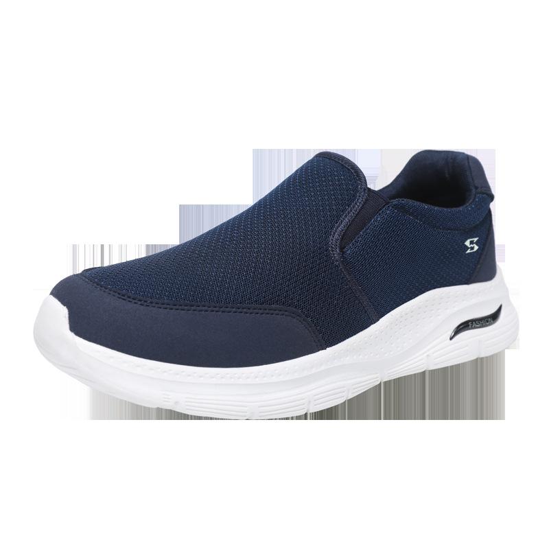 

Men s casual fly-woven mesh cloth shoes, one-pedal lazy versatile cloth shoes, outdoor casual walking soft-soled men s shoes 45 синий
