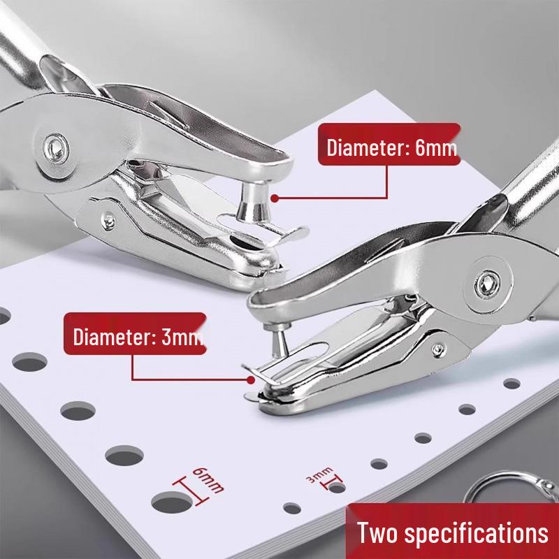 Compact Single Hole Punch with Protective Sticker, Student-Friendly and Effort-Saving Binding Tool