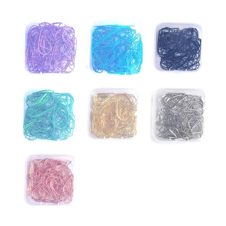 50 Pcs Teardrop Paper Clips Bookmarks Holders Creative Paperclip Metal Decorative Paper Clips for Office School Home