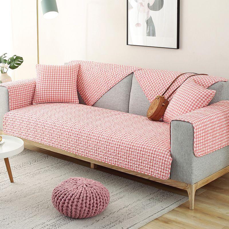 

Скандинавский стиль Простой Современный Черно-белый в горошек Хлопковая подушка для дивана на все сезоны Основные ткани Нескользящее покрывало для дивана Покрывало RED CHECK 70 * 70cm