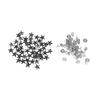 50 Set Rivets Snap Studs Alloy Decorative Spikes Buttons Garment DIY Accessory - Black
