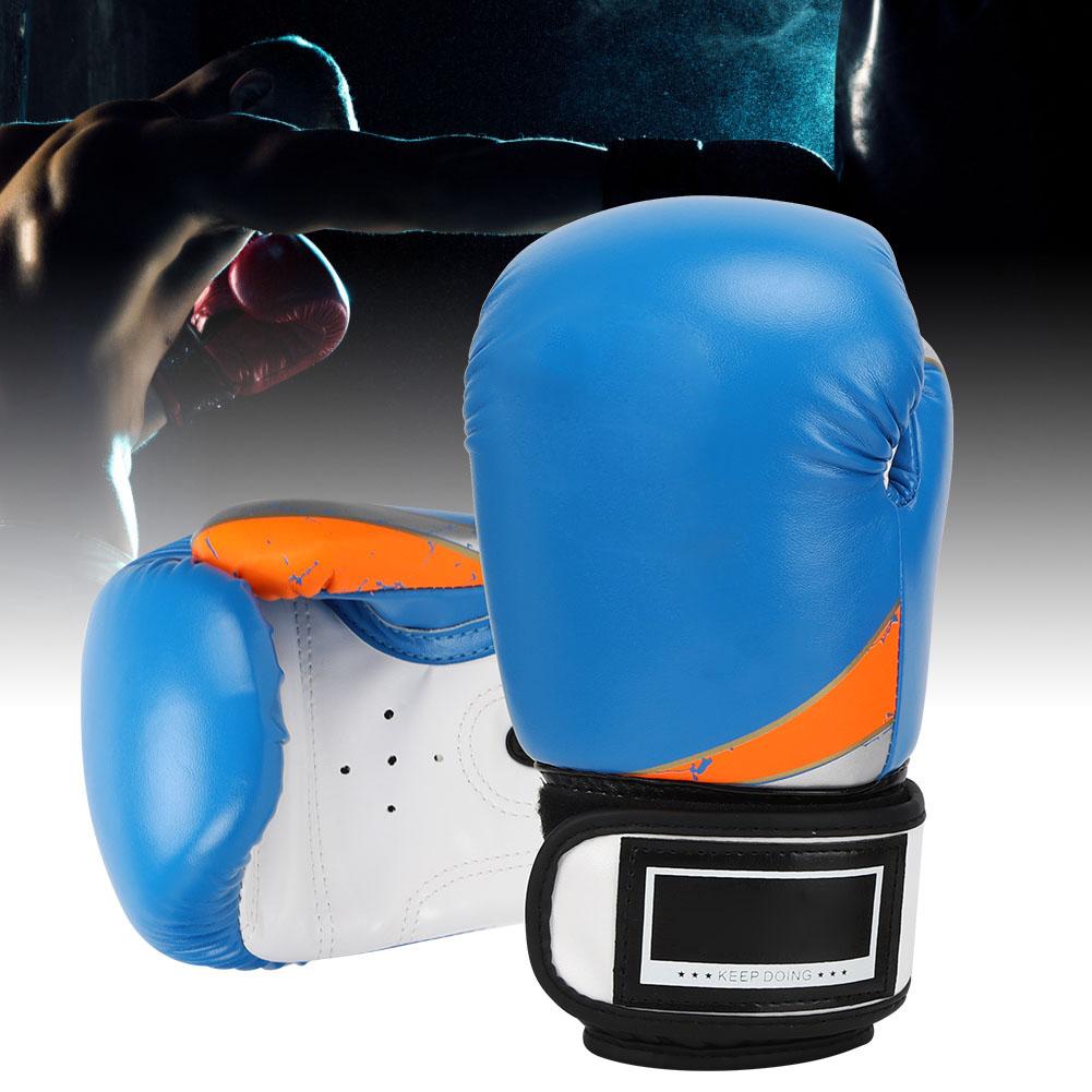 PU Leather Boxing Fighting Sparring Sandbagging Gloves Training Mitts for Children KidBlue