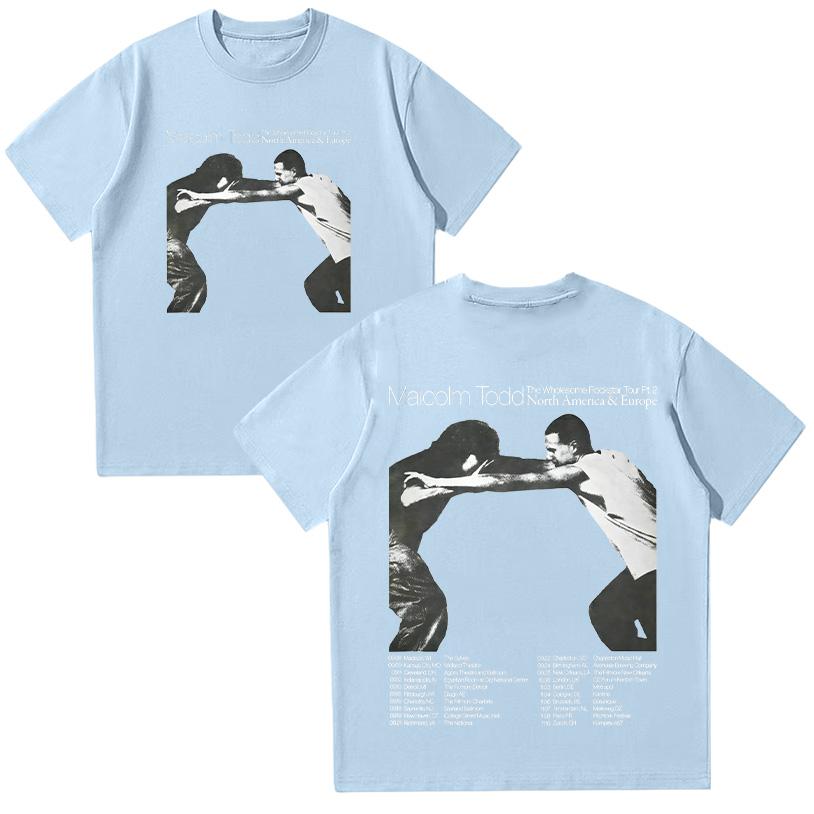Malcolm Todd The Wholesome Rockstar Tour Pt.2 T-shirt Unisex Vintage Lata 90. T-shirt Streewear Męski i Damski Bawełniany Top z Krótkim Rękawem