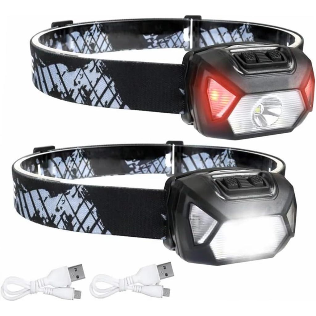6 Modes USB Rechargeable Headlamp IPX4 Waterproof LED Headlight Flashlights Outdoor Fishing