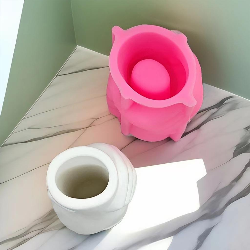 Handhållen Vas Silikonform 3D Planteringskärl Cement Gipsform Harts Blomkruksform Suckulentväxt Blomkrukor Dekorationer