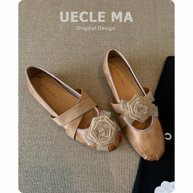 Super Soft Lambskin Leather Single Shoes Women's Inner Height Increase Polish Ballet Shoes Evening Shoes with Skirts Mary Jane Shoes