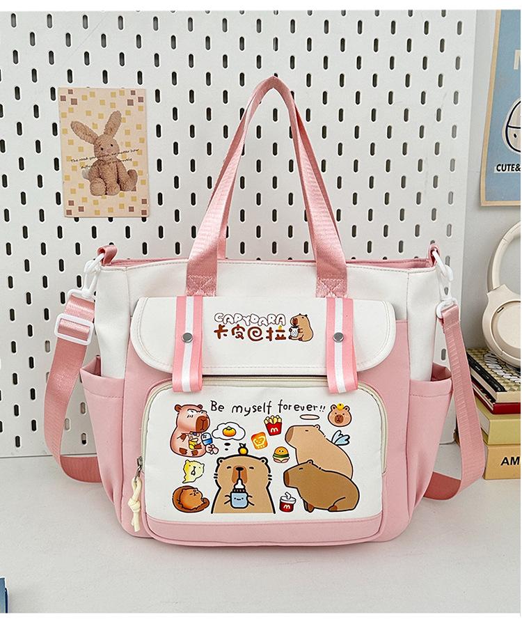 School bag 2025 new large-capacity cartoon multi-compartment high-value school bag Korean version commuting simple make-up bag lightweight backpack