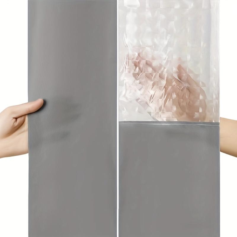 Cortina de Ducha Moderna de Doble Cara, Tejido Denso y Centro de Gofre Transparente, Repelente al Agua y Elegante, 12 Ganchos Incluidos
