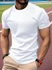 Men's Short-Sleeve T-Shirt with Quadrilateral Vertical Stripes and Side Seam Accents - Versatile Top for Daily Casual and Commuting Wear